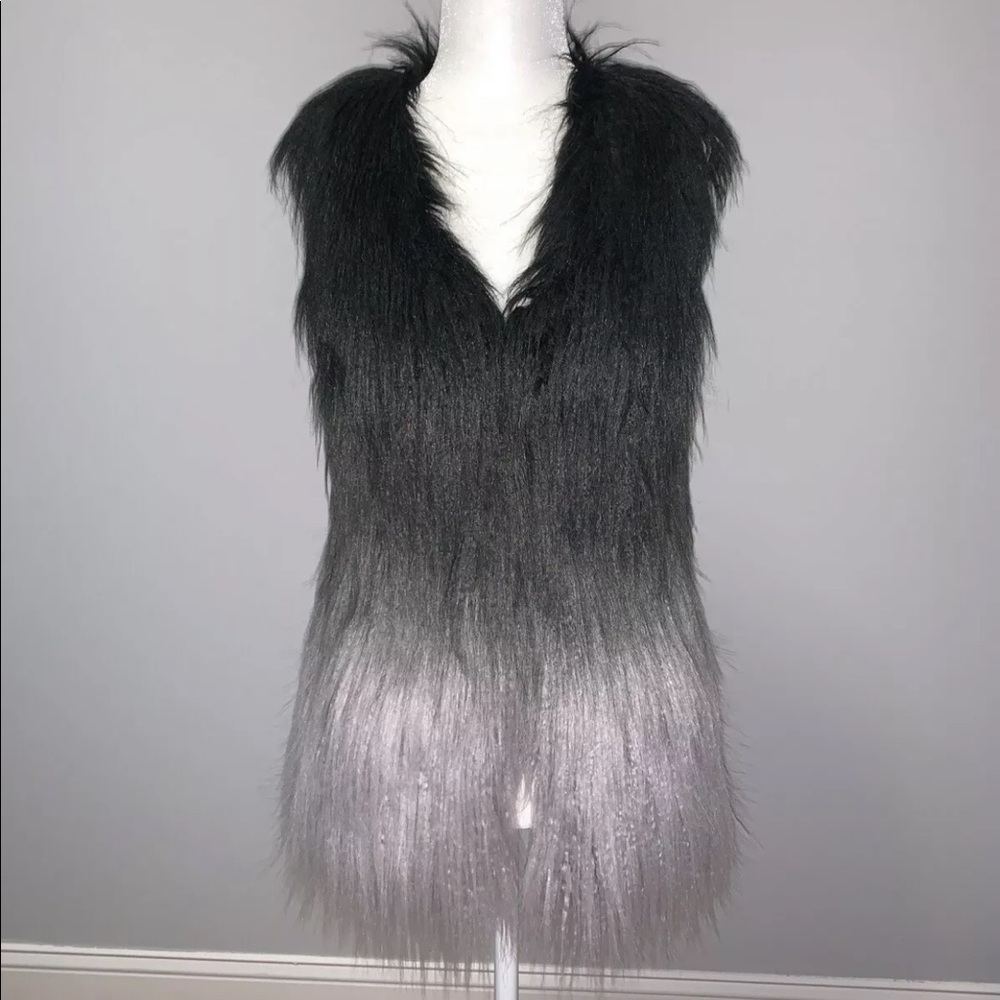 Asos Ombre Faux Mongolian Fur Vest Size 0 XS